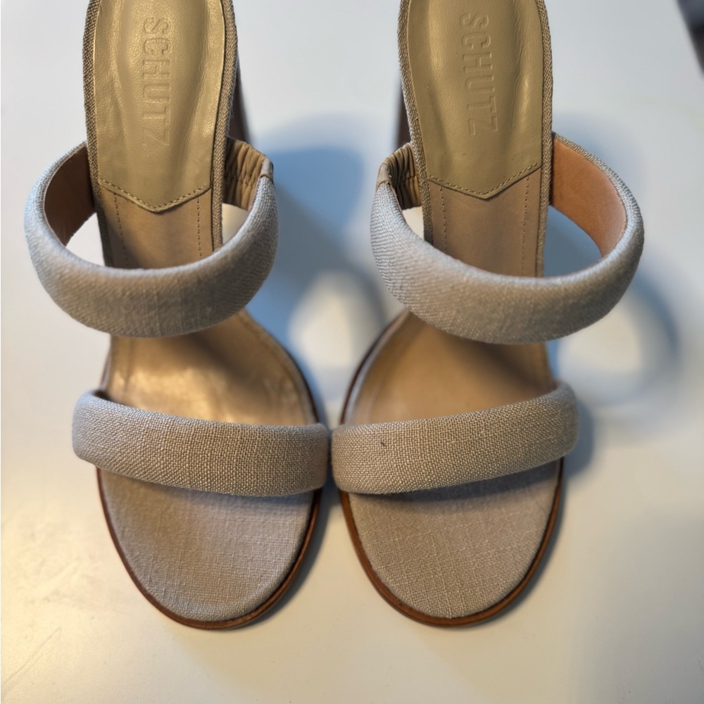 SCHUTZ Beige Strappy Sandals